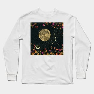 Cancer Flower Moon Night Sky Long Sleeve T-Shirt